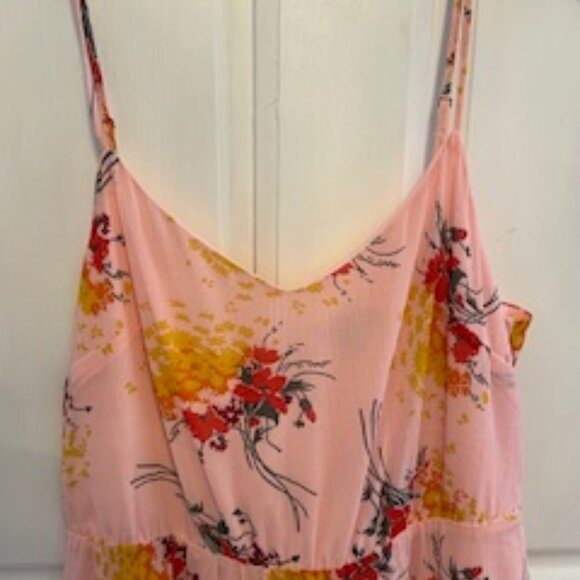 J. Crew Mercantile Maxi Dress Pink Floral Tiered Strappy, Size 8 - Picture 1 of 12